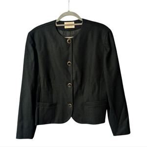 Vintage Pendleton Black Blazer Jacket 100% Virgin Wool Women Size 14